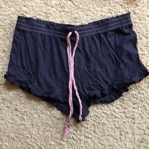aerie blue ruffled pajama shorts